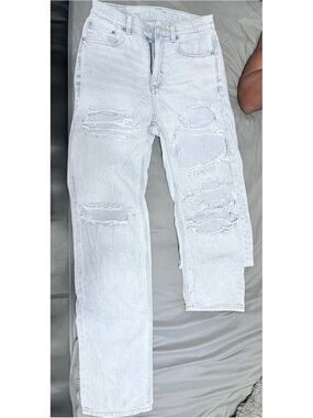 American Eagle Outfitters Light Blue Distressed Straight Jeans